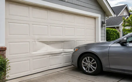 A Car Bumped Your Garage Door and Bent One Panel: Can Lake in the Hills Homeowners Avoid Replacing the Entire Door?