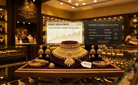How Making Charges Affect the 22 Carat Gold Price in Surat Today