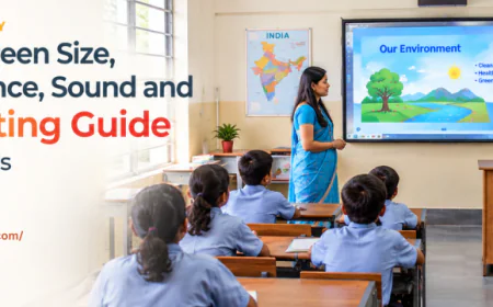 Planning a Digital Smart Classroom: Screen Size, Seating Distance, Acoustics and Mounting for Indian Schools