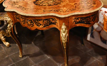 French Louis XV Marquetry Centre Table: A Statement of Antique Elegance