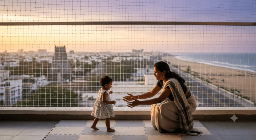 Baby Just Started Walking? Here's Why Chennai Parents Install Children Safety Nets Early