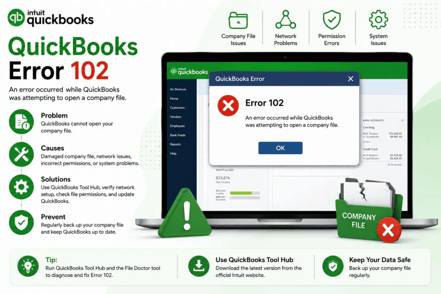 How to Fix QuickBooks Error 102? Step-by-Step Troubleshooting Guide