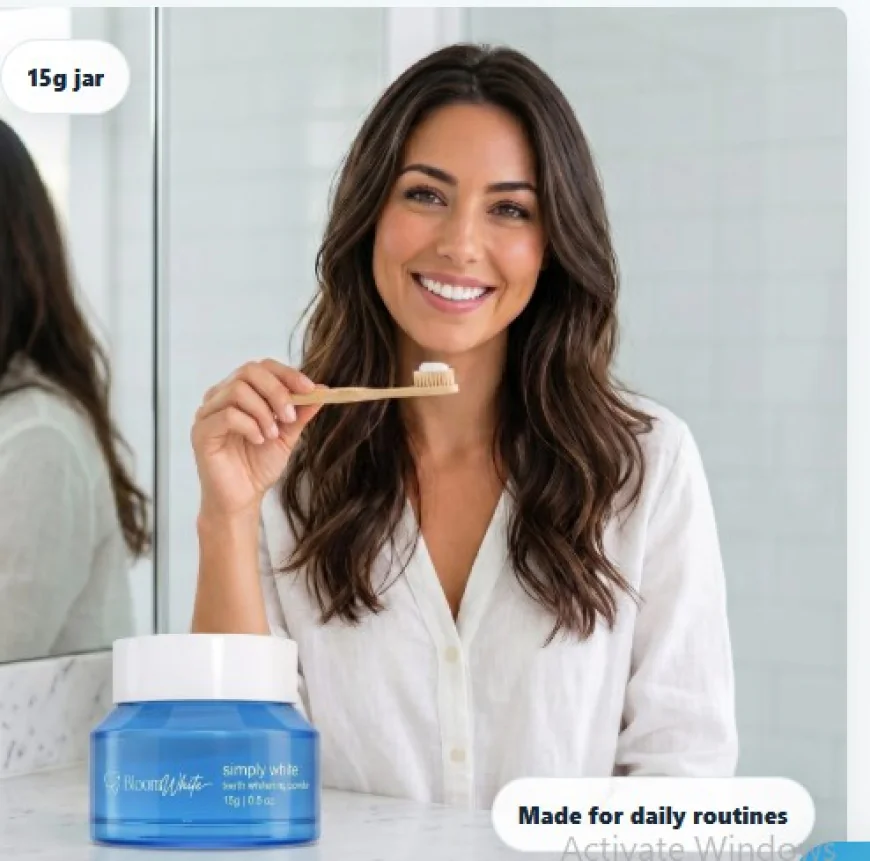 What are the benefits of Bloom White Powder teeth-whitening supplement?