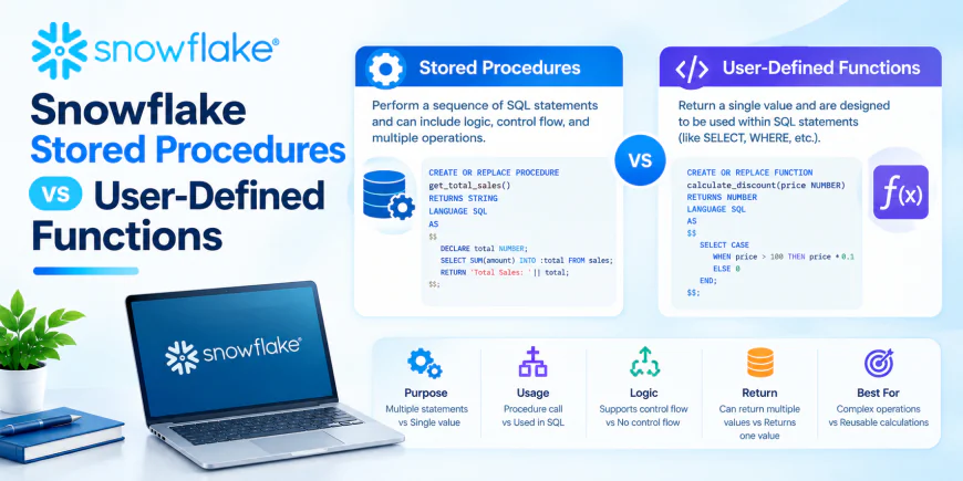 Snowflake Stored Procedures vs User-Defined Functions