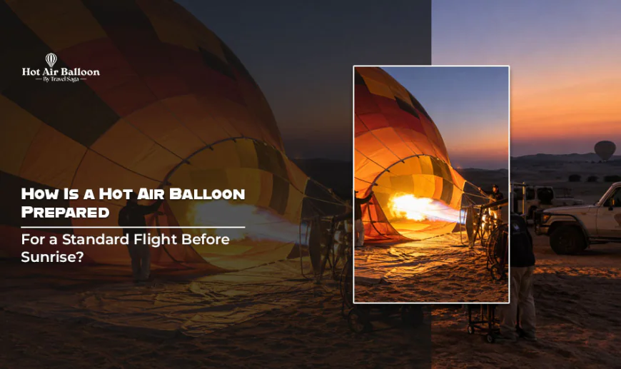 How Is a Hot Air Balloon Prepared for a Standard Flight Before Sunrise?