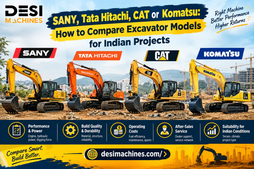 SANY, Tata Hitachi, CAT or Komatsu: How to Compare Excavator Models for Indian Projects