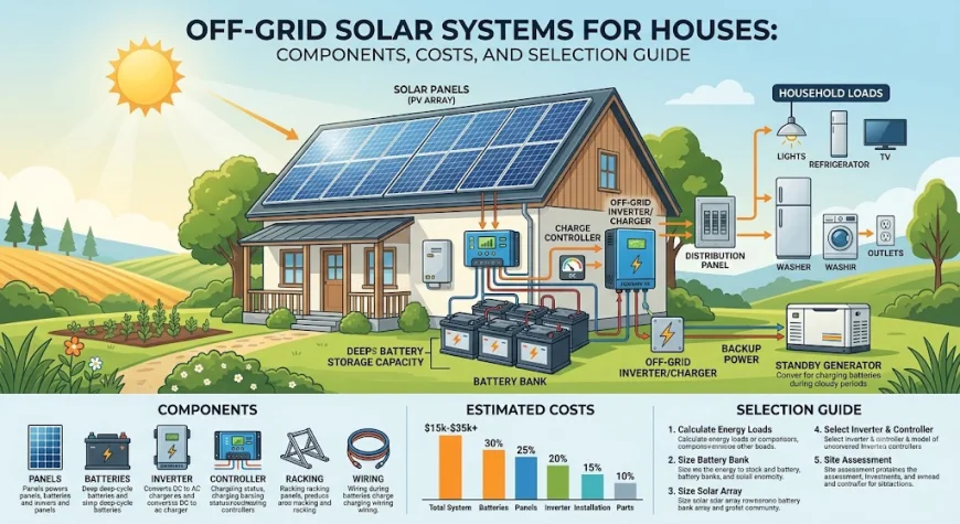 Off-grid solar systems for houses: Components, Costs, and Selection Guide