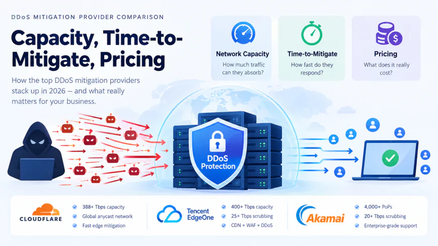 DDoS mitigation provider comparison: capacity, time-to-mitigate, pricing