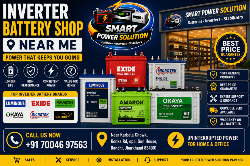 Where is the Best Inverter and Battery Shop Near Me in Ranchi? Visit SMART POWER SOLUTION Today!