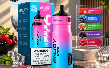 What is adjustable airflow on a vape, and how do you set it on the Enjoy Ultra 9000?