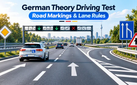 German Theory Driving Test: Road Markings and Lane Rules Learners Often Miss