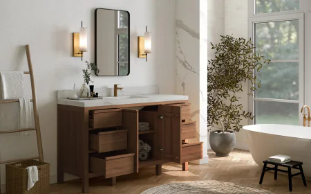 Impress Holiday Guests with a Handcrafted Solid Wood Powder Room Vanity