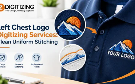 Left Chest Logo Digitizing Services: Clean Uniform Stitching