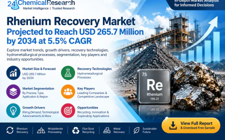 Rhenium Recovery Market Projected to Reach USD 265.7 Million by 2034 at 5.5% CAGR