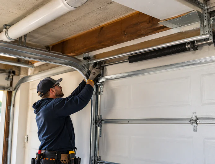 How Low Ceilings and Obstructed Headers Change the Track System Needed for a New Garage Door