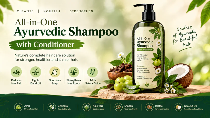 Herbal Shampoo with Amla Bhringraj and Aloe Vera for Hair Care