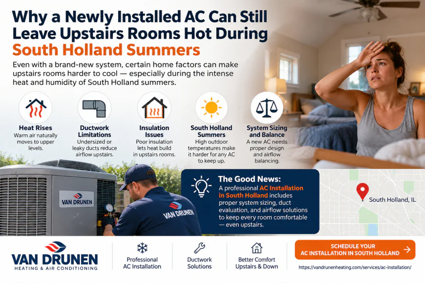 Why a Newly Installed AC Can Still Leave Upstairs Rooms Hot During South Holland Summers