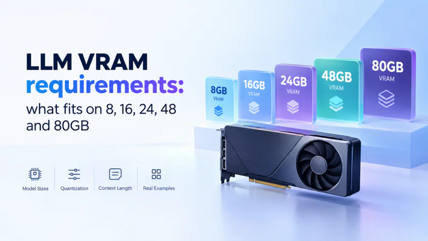 LLM VRAM requirements: what fits on 8, 16, 24, 48 and 80GB