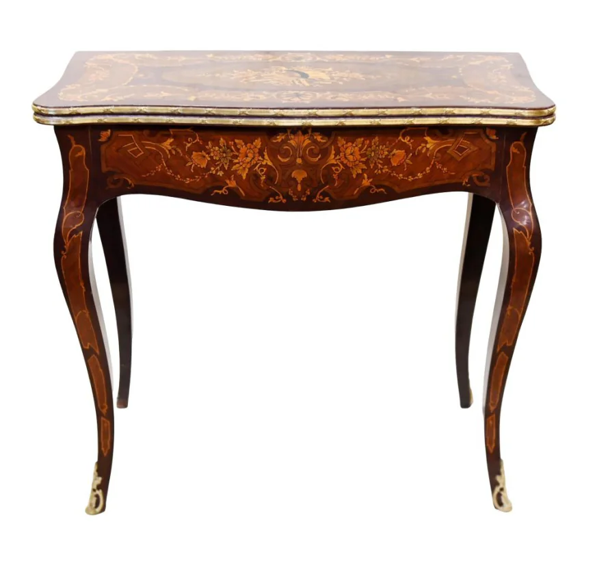 French Marquetry Games Table Card Chess Louis XV Style