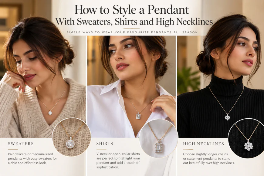 How to Style a Pendant With Sweaters, Shirts and High Necklines
