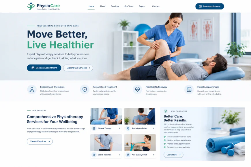 A Beginner’s Guide to Choosing a Physiotherapy Website Template for Your Clinic