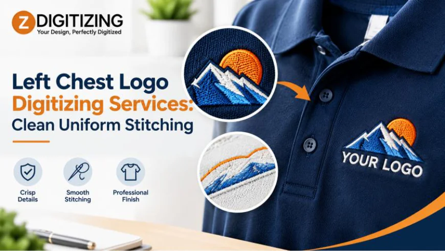 Left Chest Logo Digitizing Services: Clean Uniform Stitching