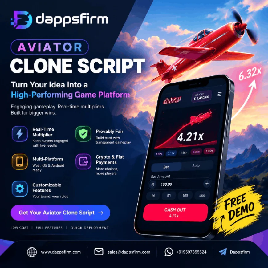 Aviator Clone Script: Develop a Feature-Rich Crash Gaming Platform with Dappsfirm