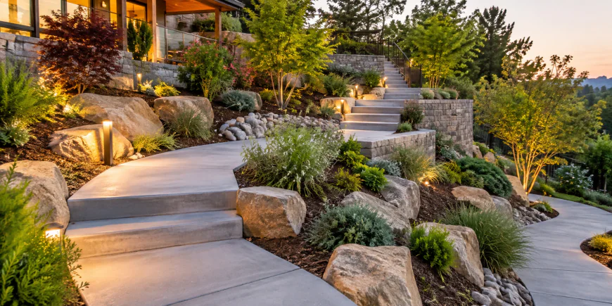 Practical Concrete Walkway Ideas for Sloping and Uneven Gardens