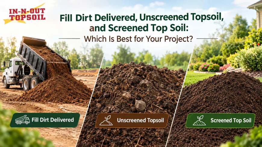 Fill Dirt Delivered, Unscreened Topsoil, and Screened Top Soil: Which Is Best for Your Project?